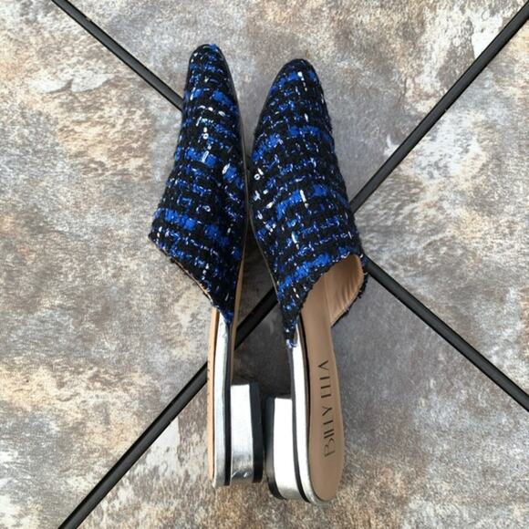 Anthropologie Billy Ella Nub Boucle Slip On Flat Mule 6.5 - Picture 5 of 8